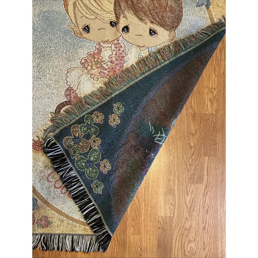 VINTAGE 1999 Precious Moments Tapestry Blanket 